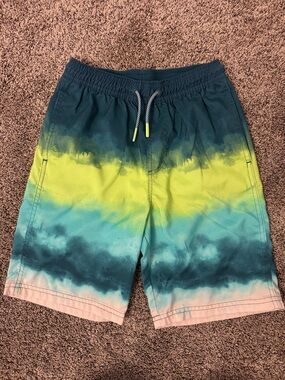 Cat & Jack Teal and Light Blue Swim Trunks